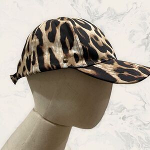 NWOT Chic Tweak Leopard Print Baseball Hat Cap with Plastic Face Shield Snap - O